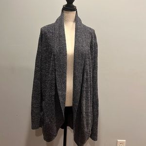 Barefoot Dreams cozy cardigan in a smokey blue color. Size L/XL